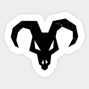 Scary Skull With Horns Sticker